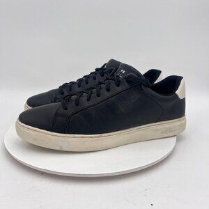 Paul Smith Basso Men Size 12 Black Leather White Sole Low Top Lace Up Shoes